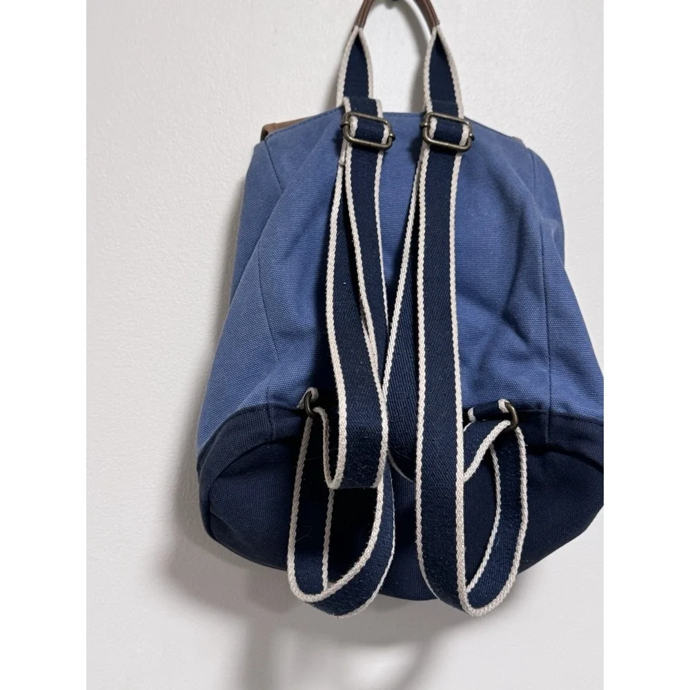 Vtg LL Bean‎ Boat & Tote Bag - Rare Backpack Bag Embroidery Anchors & Leather
